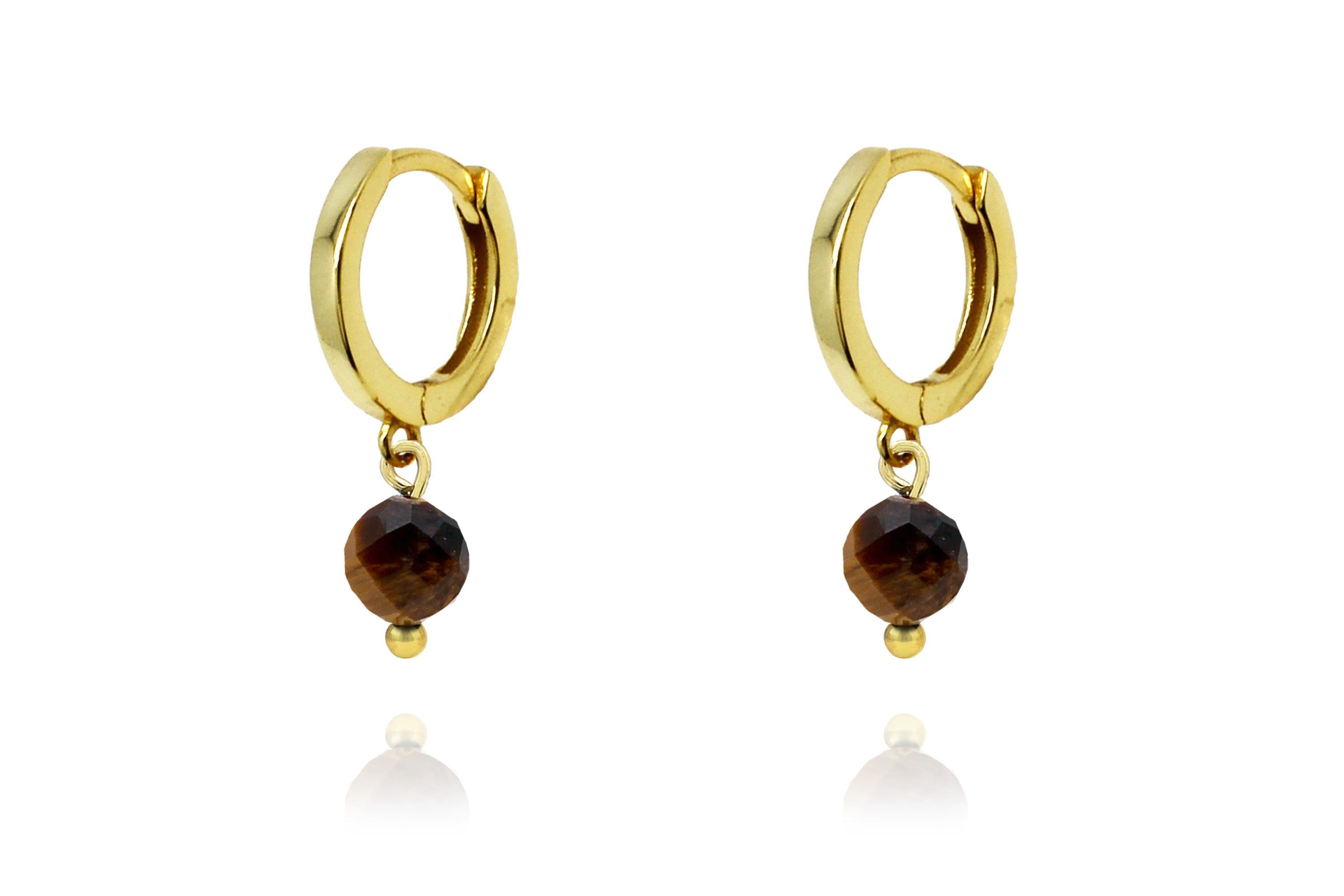 Gold tiger hot sale eye earrings