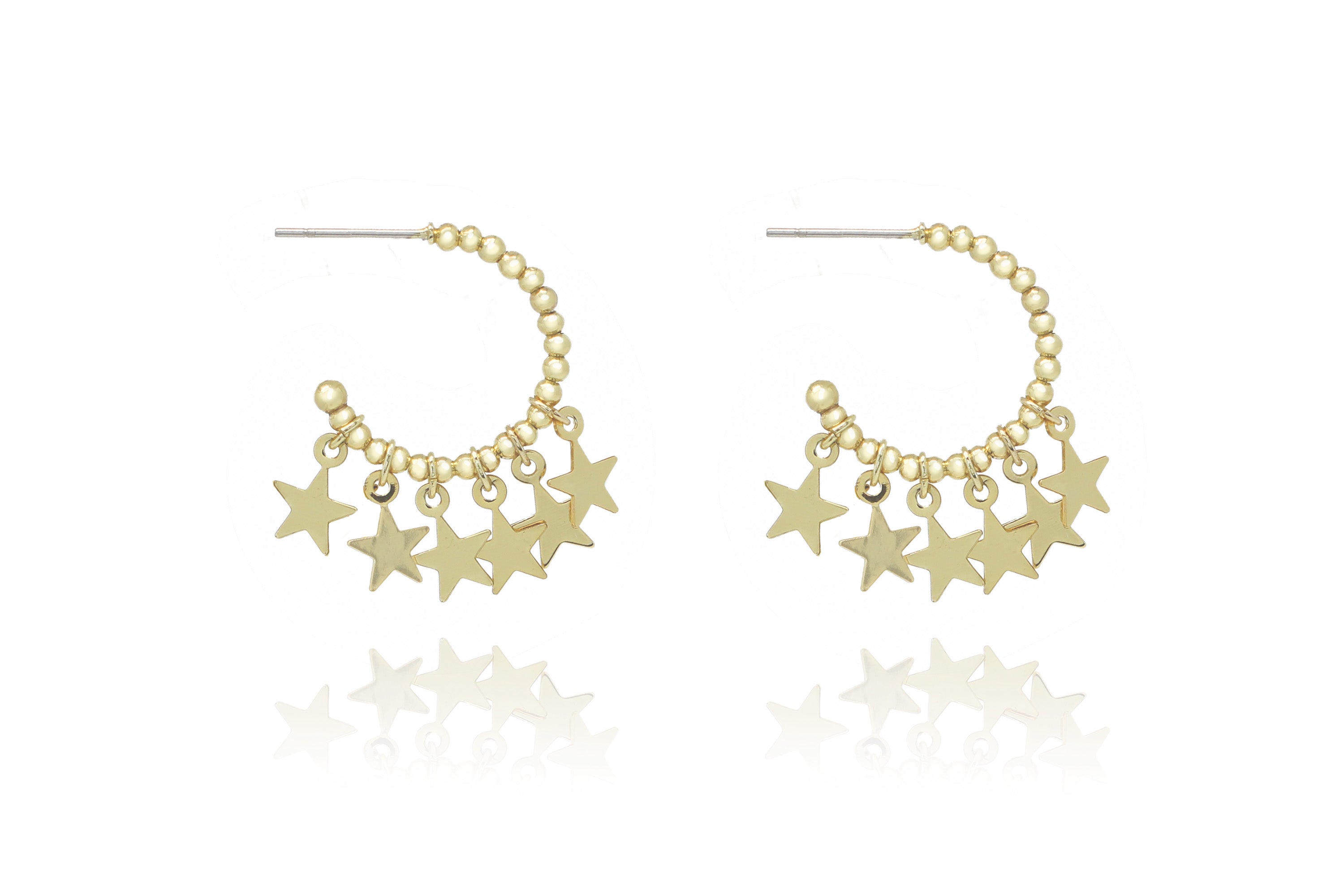 Star dangle sale hoop earrings