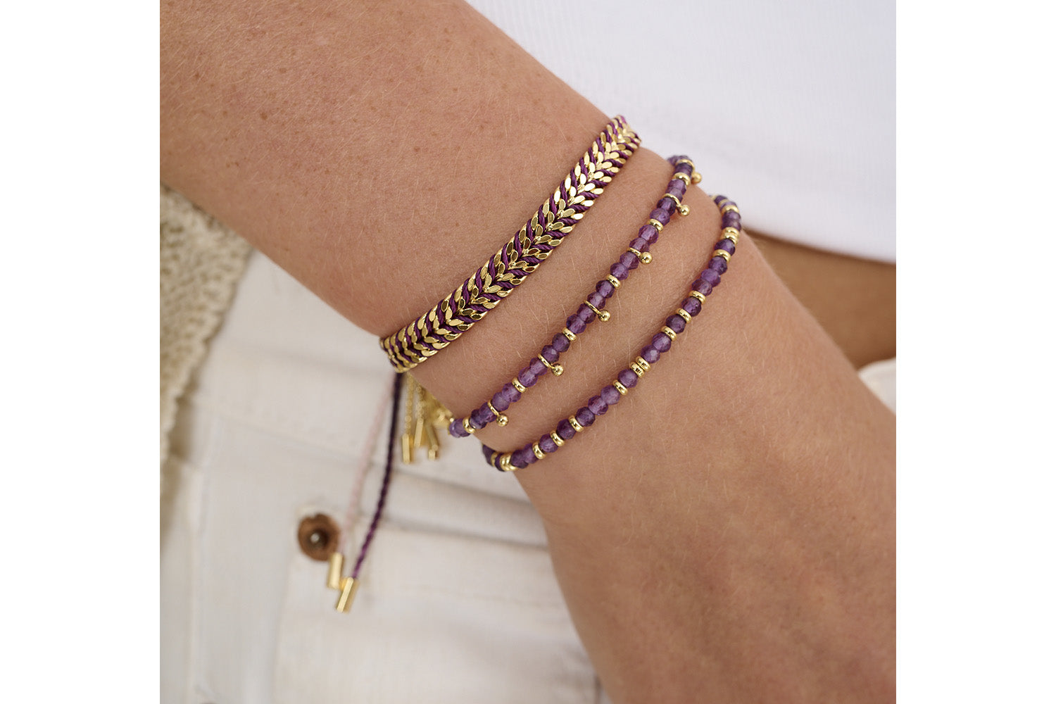 Harmony Amethyst Gold Bracelet