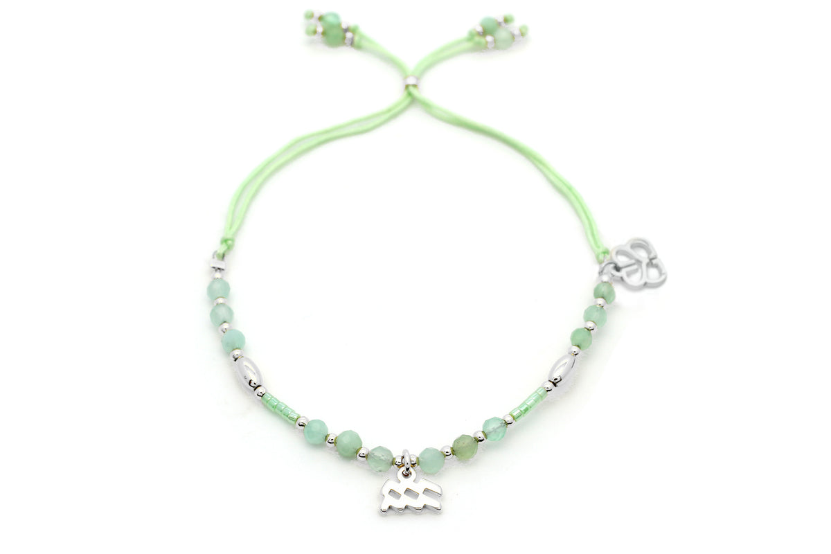 Aquarius Zodiac Gemstone Bracelet