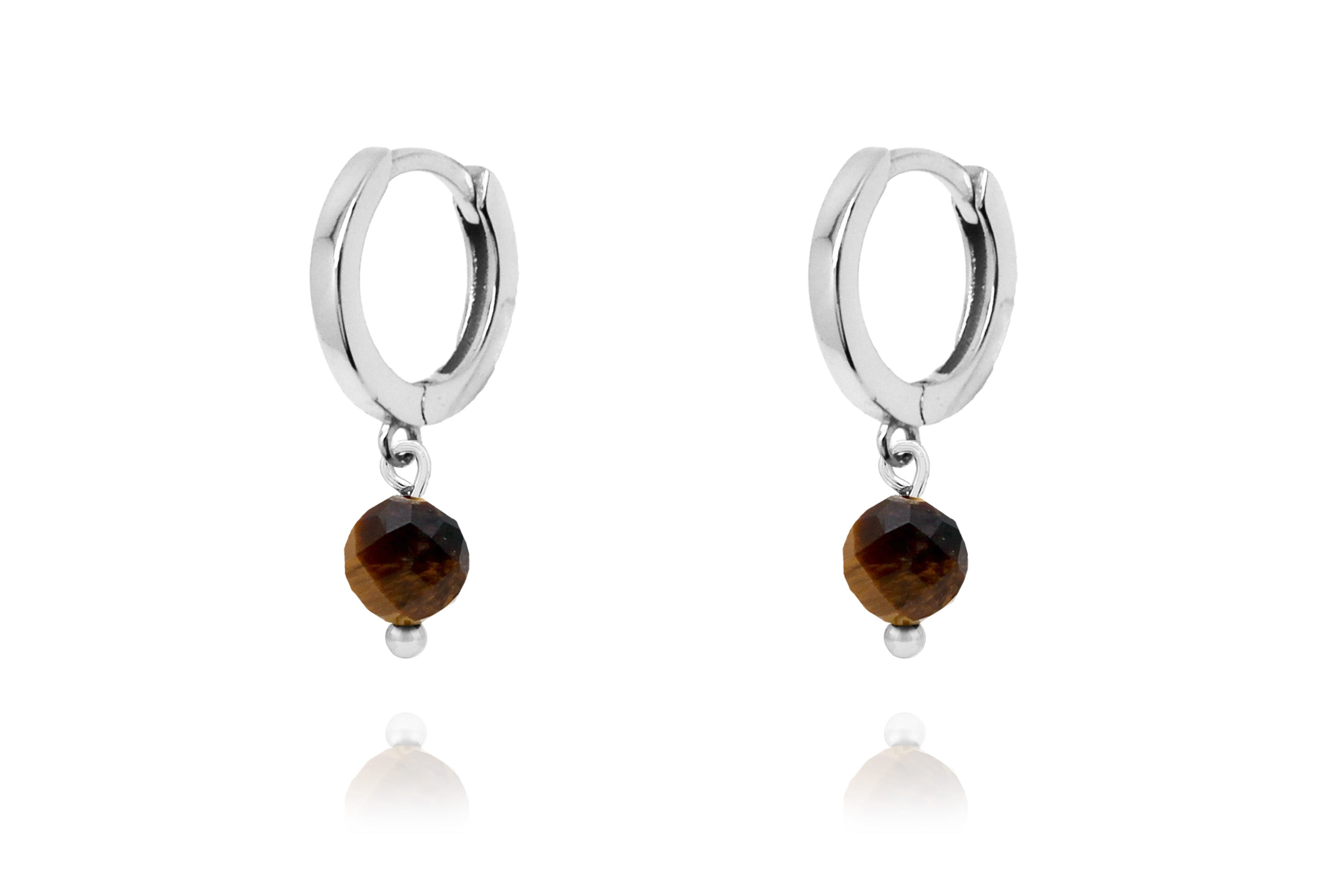 Sterling silver clearance tiger eye earrings