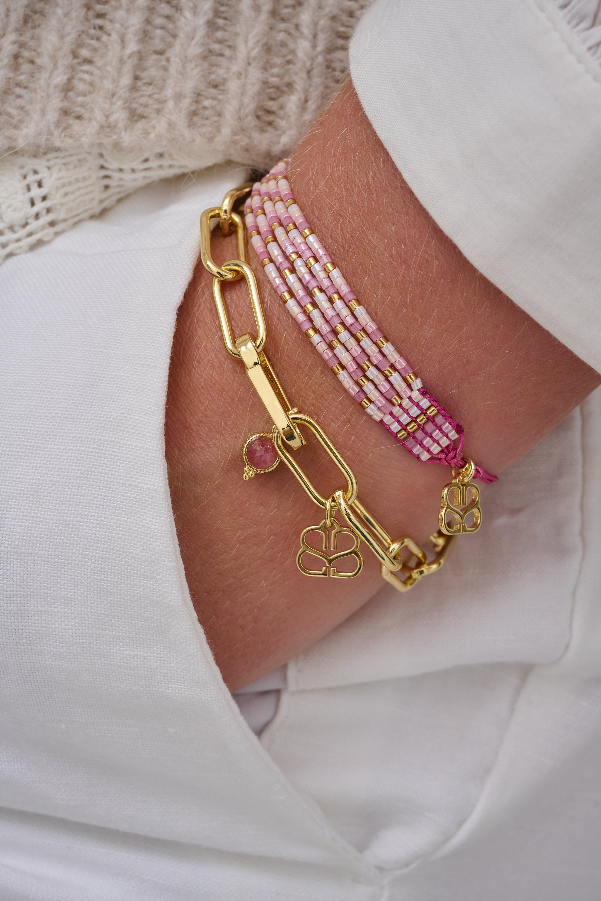 Pink Stacking Friendship Bracelet