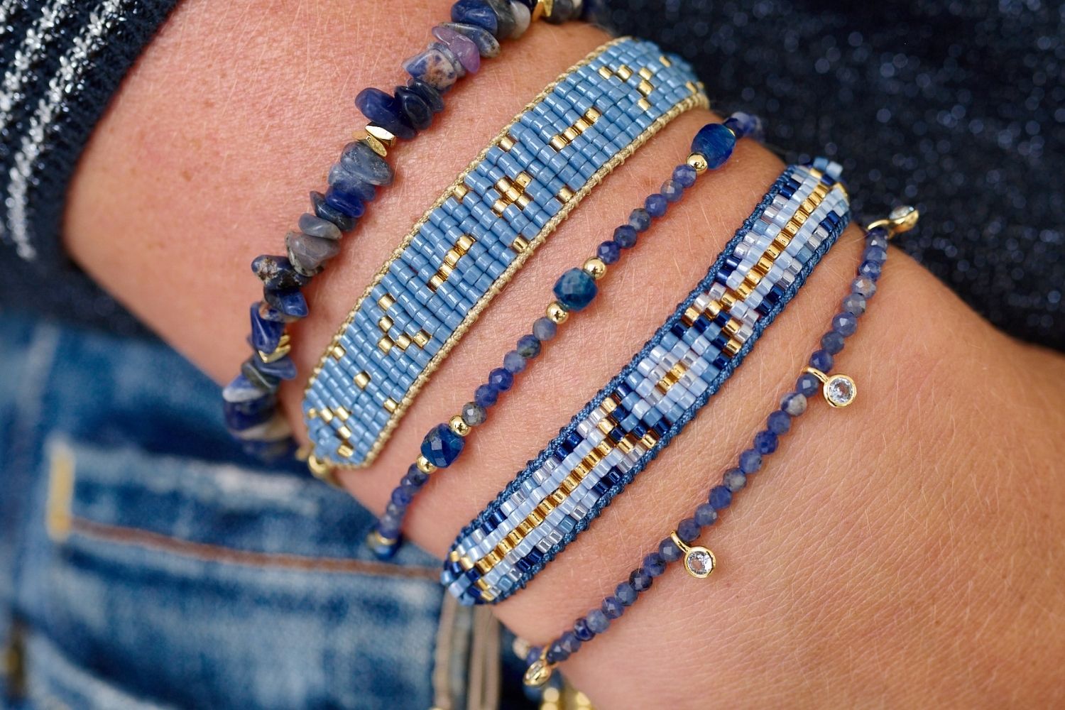 She Wore Some Raspberry Bead Bracelets! Handmade Colorful Beaded Bracelet Set, Women's Multi-Color shops Boho Bracelet Stack Set of 7