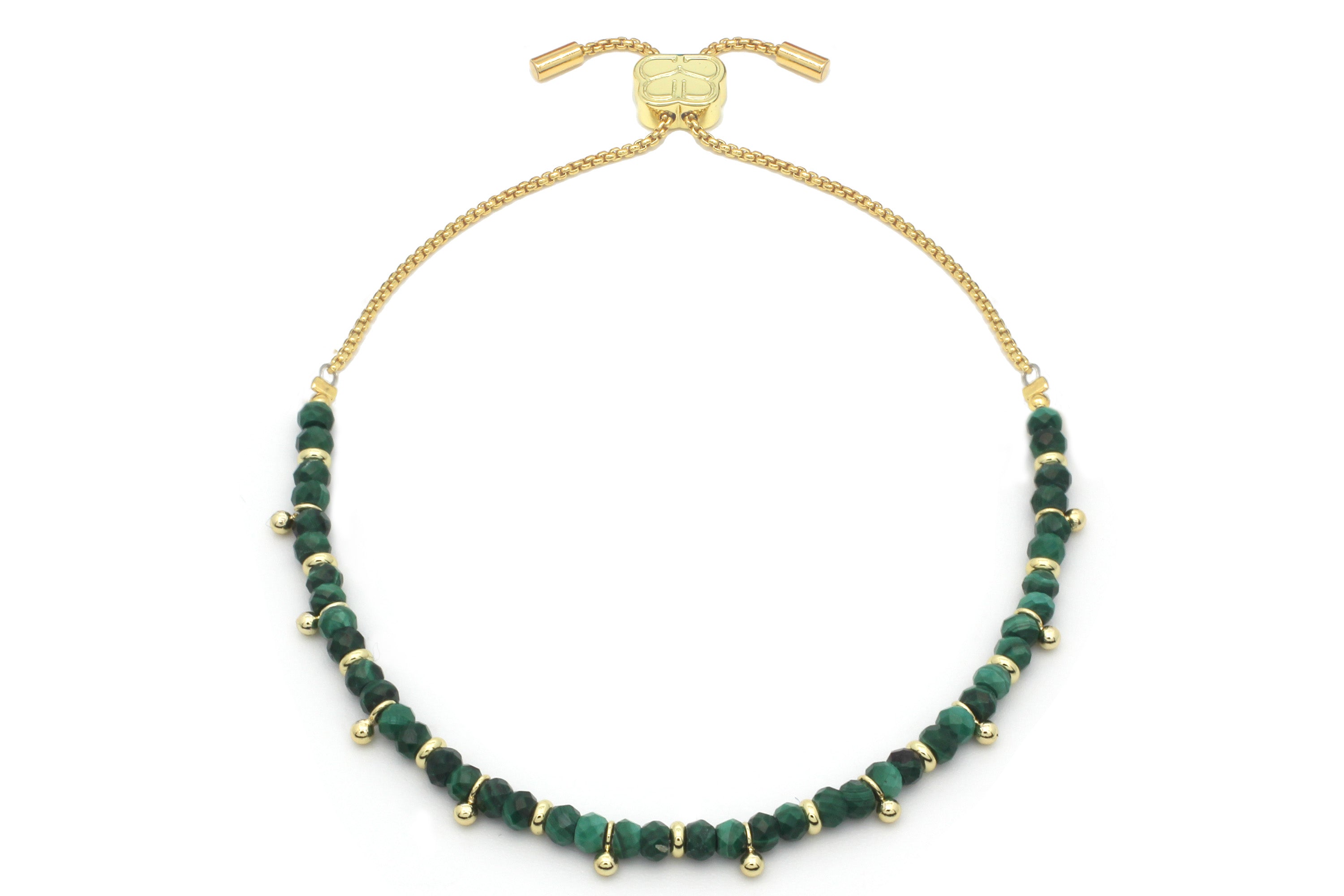 Moala Gold & Malachite Gemstone Stacking Bracelet