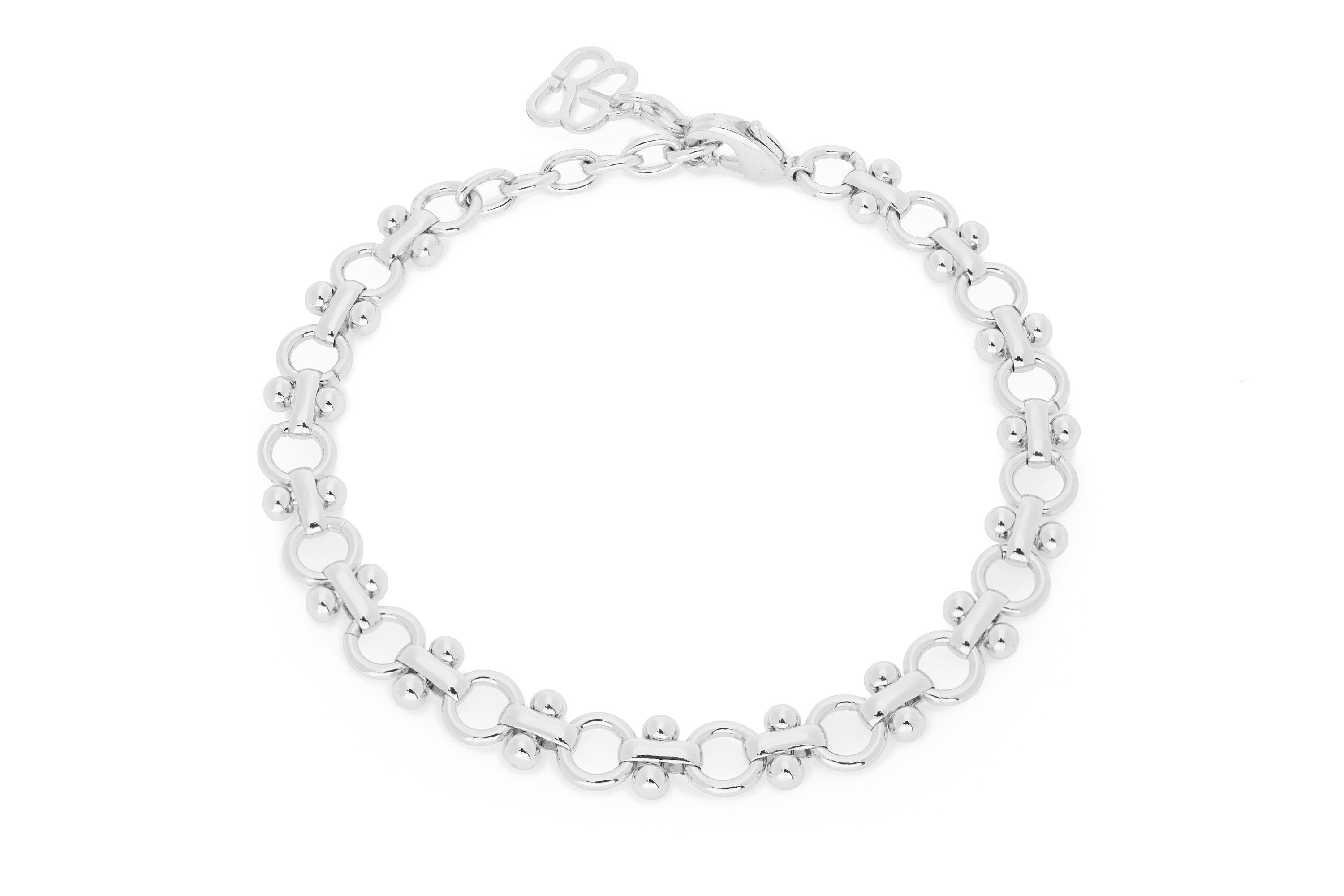 Infinate Silver Chain Bracelet featuring a lobster clasp and adjustable extender