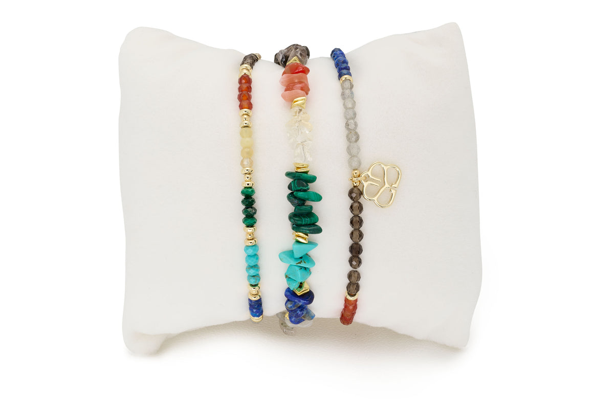 Namaste 3 Layer Gemstone Bracelet Stack