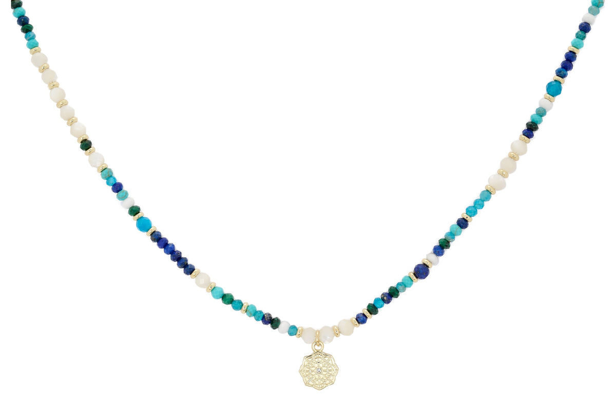 Anansa Turquoise and Lapis Gemstone Necklace