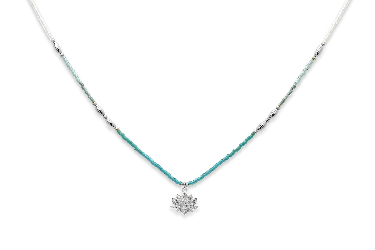 Gaea Lotus Flower Pendant Necklace