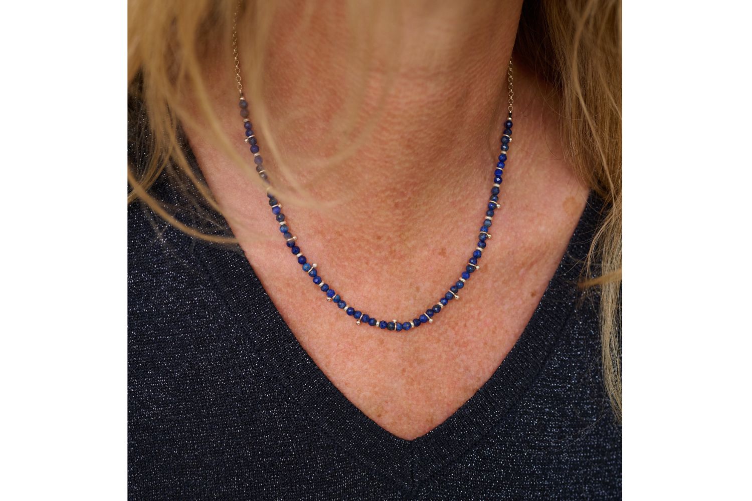 Salus Lapis Lazuli Gemstone Gold Necklace