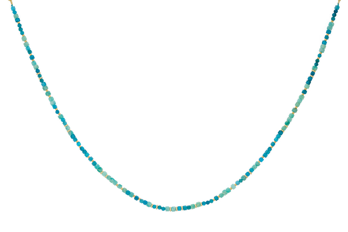 Allegra Amazonite and Apatite Gold Necklace