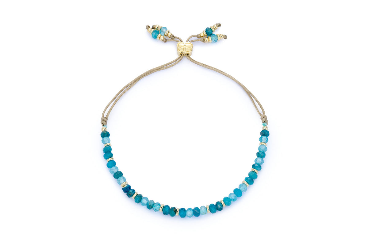 Arabella Apatite & Blue Topaz Gold Slider Bracelet