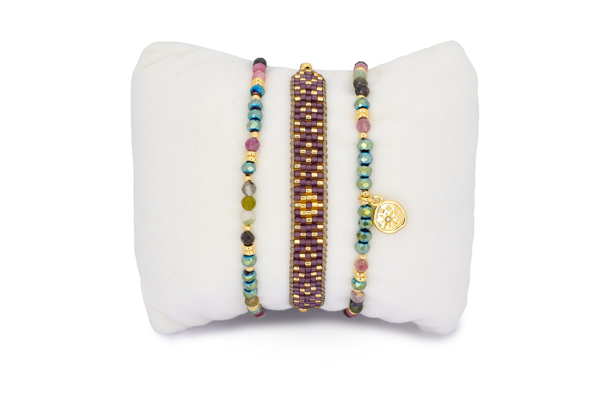 Arnala Gold & Tourmaline Bracelet Stack