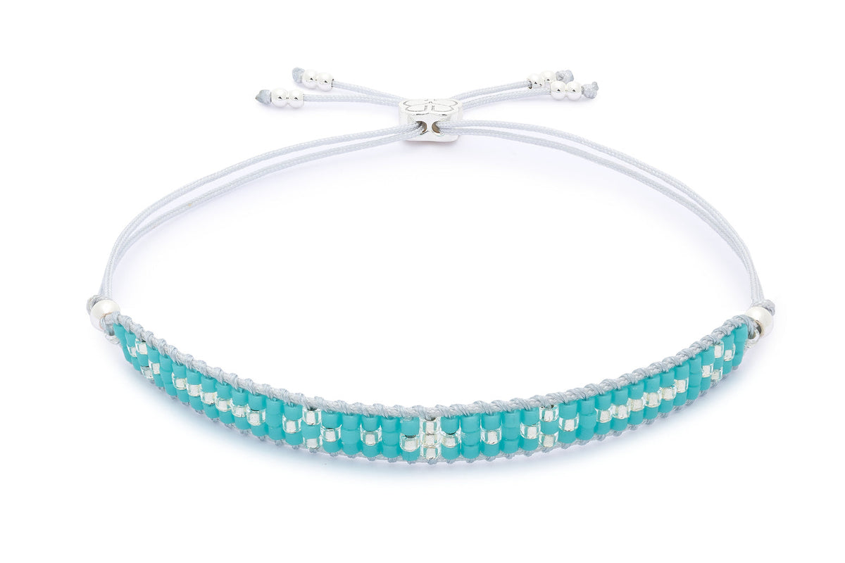 Aslan Silver & Turquoise Beaded Friendship Bracelet