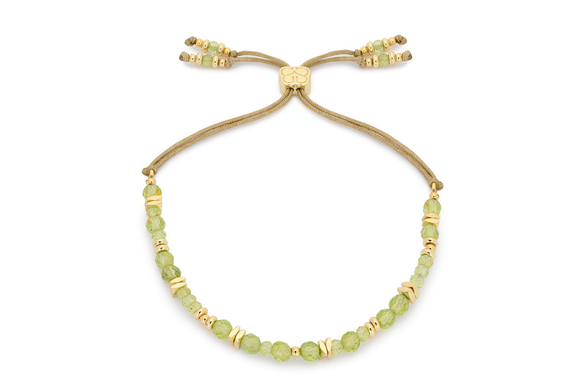 Bliss Gold Peridot Slider Bead Bracelet