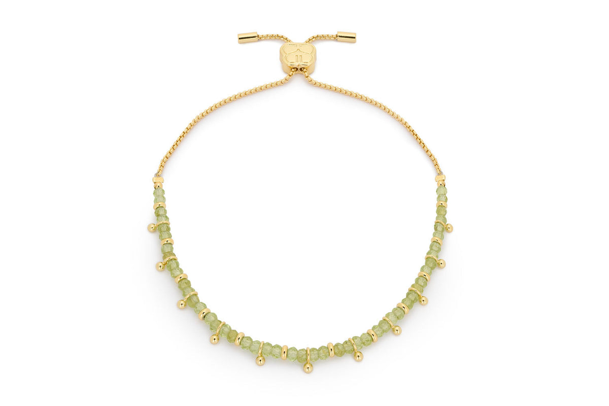 Harmony Gold Peridot Beaded Slider Bracelet