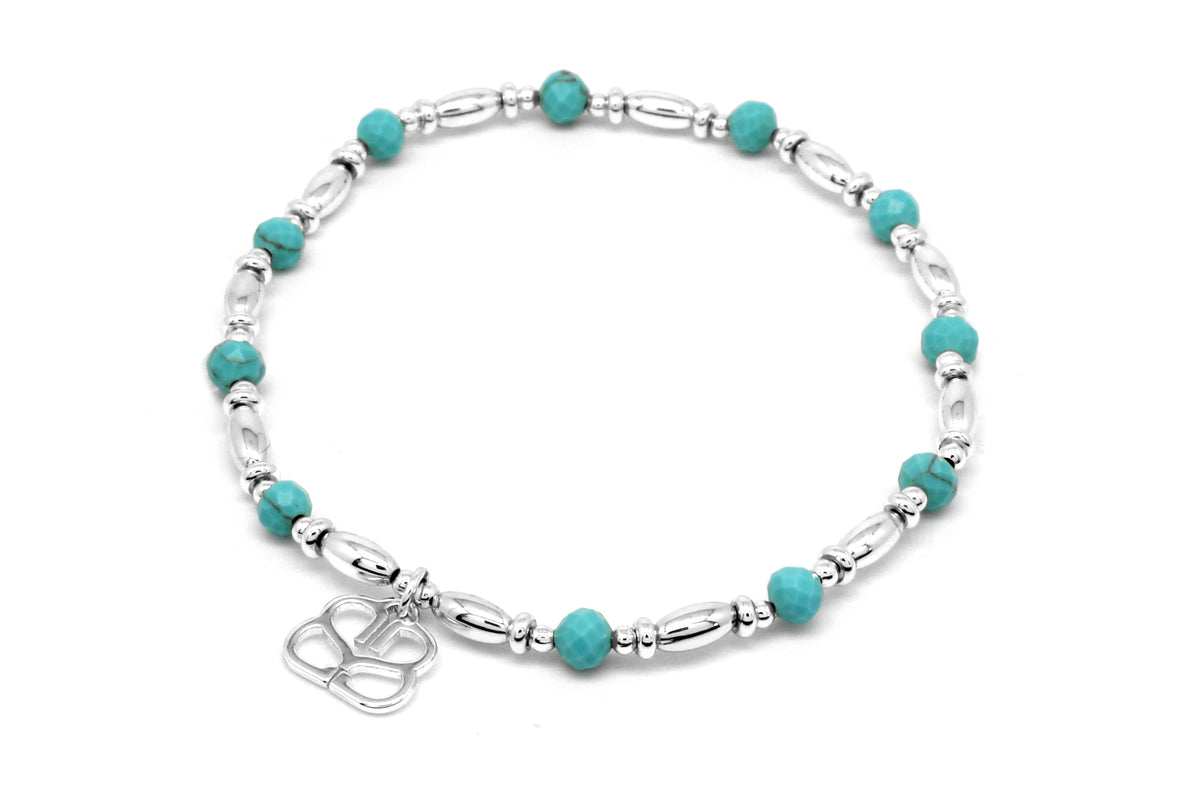 Azure Gemstone Stretch Bracelet