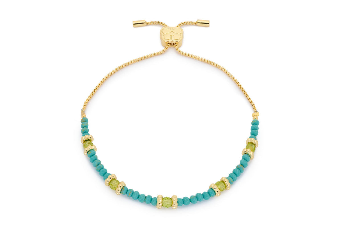 Delight Peridot & Turquoise Gold Bracelet