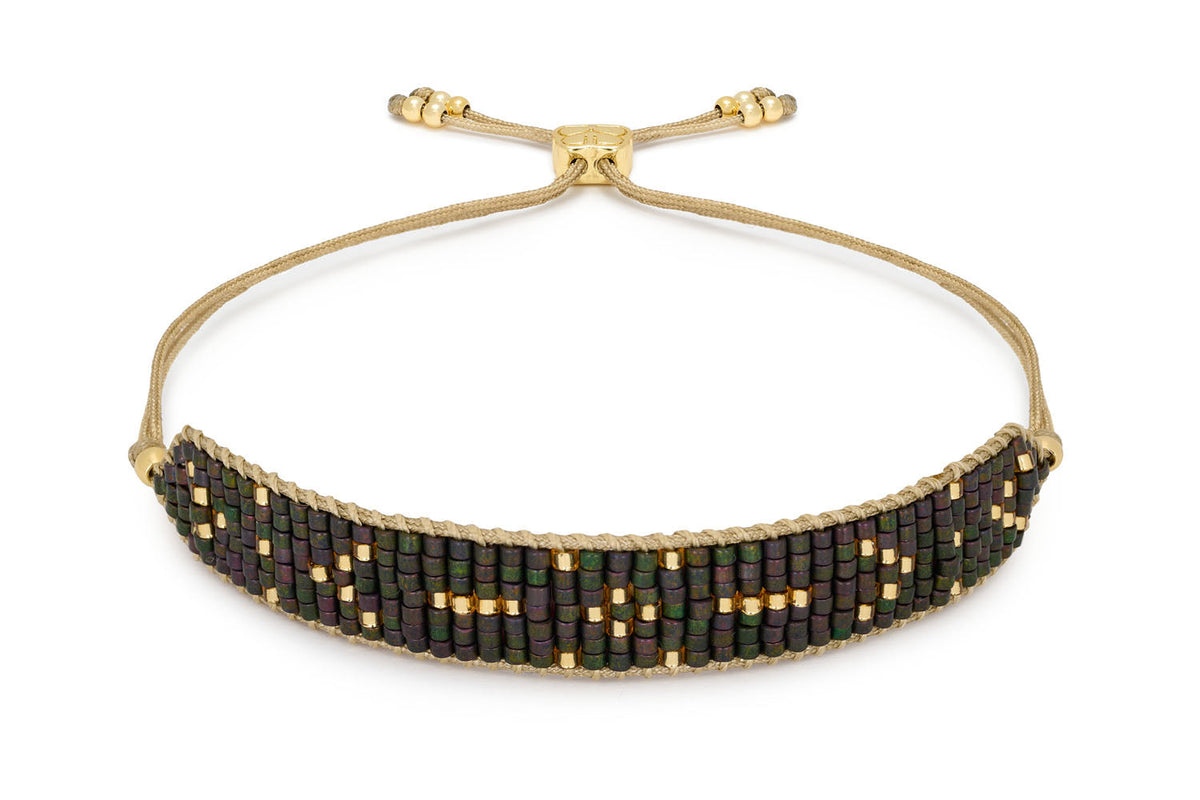 Grace Gold & Black Beaded Friendship Bracelet