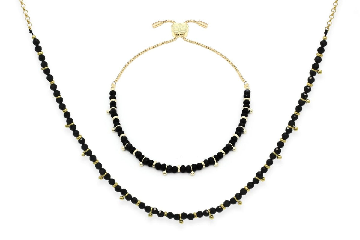 Harmony Black Spinel Necklace and Bracelet Set