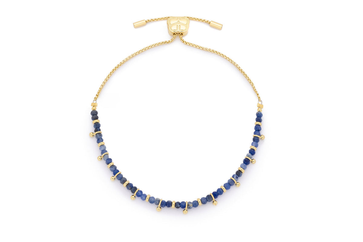 Harmony Gold Sodalite Beaded Slider Bracelet