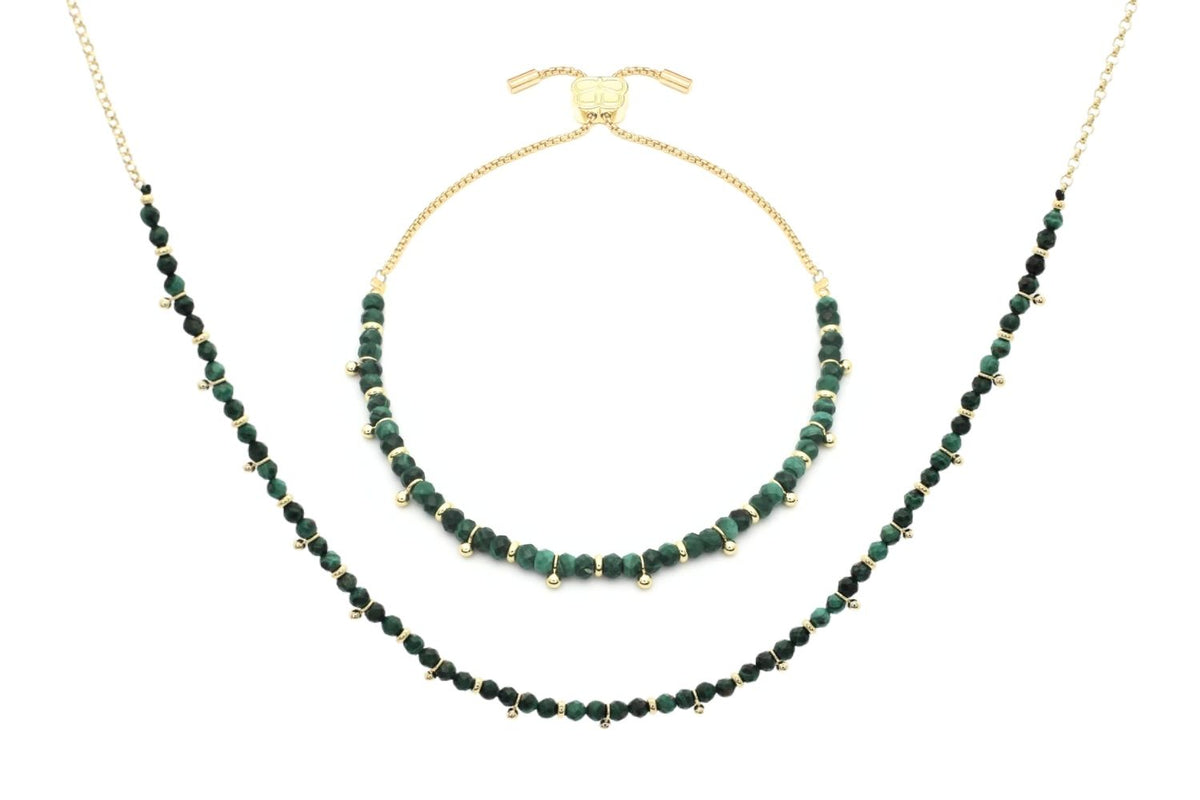 Harmony Malachite Necklace and Bracelet Set