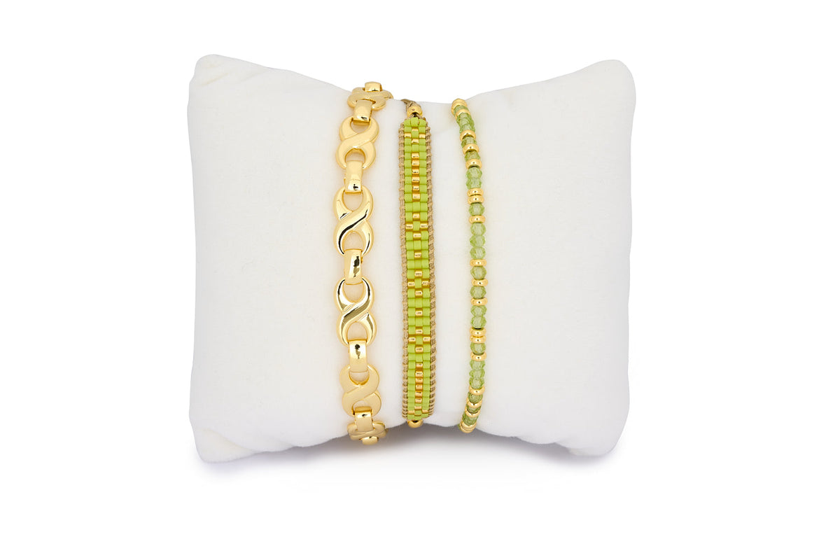 Mana Peridot Gold Bracelet Stack