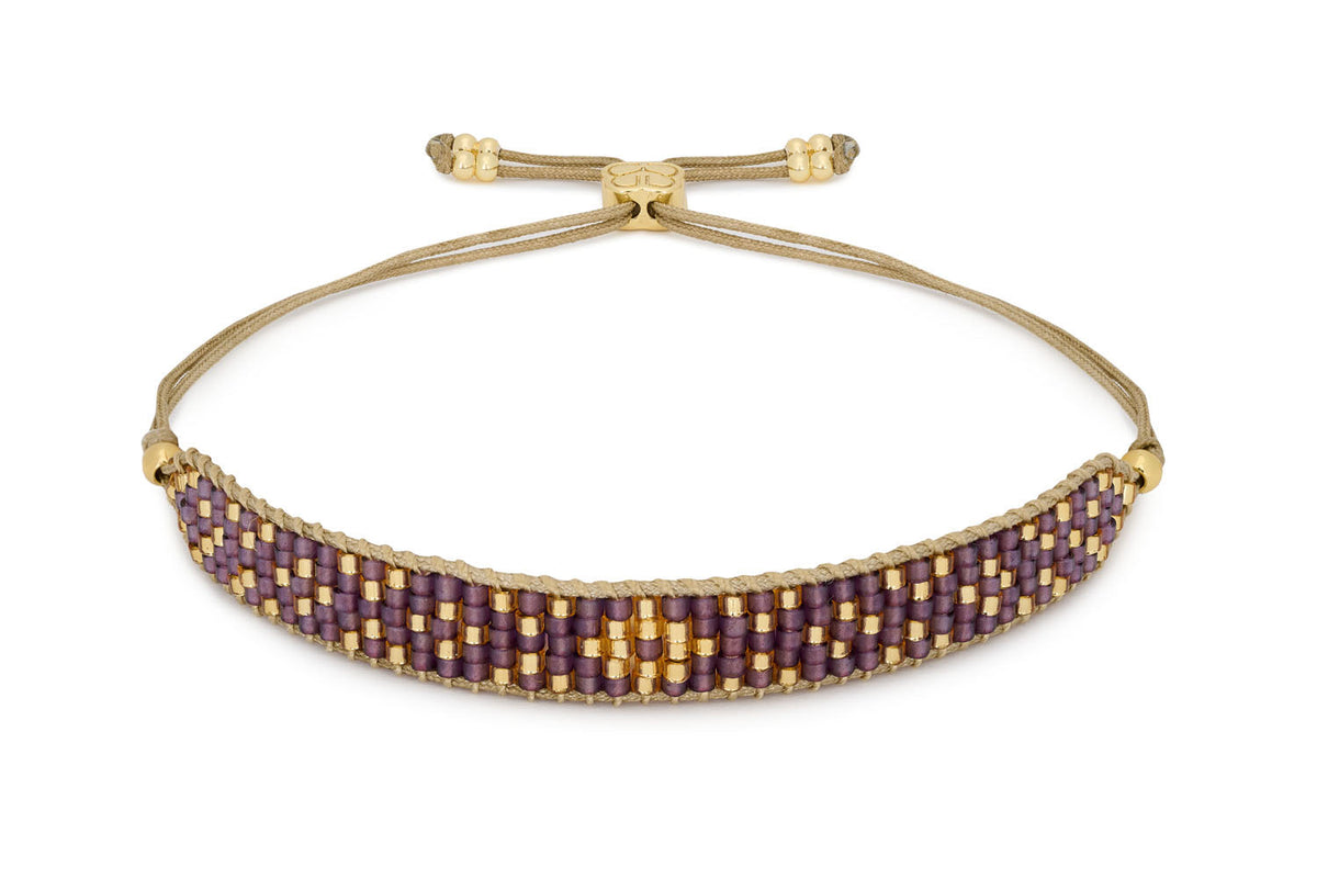 Maya Mulberry Beaded Friendship Bracelet