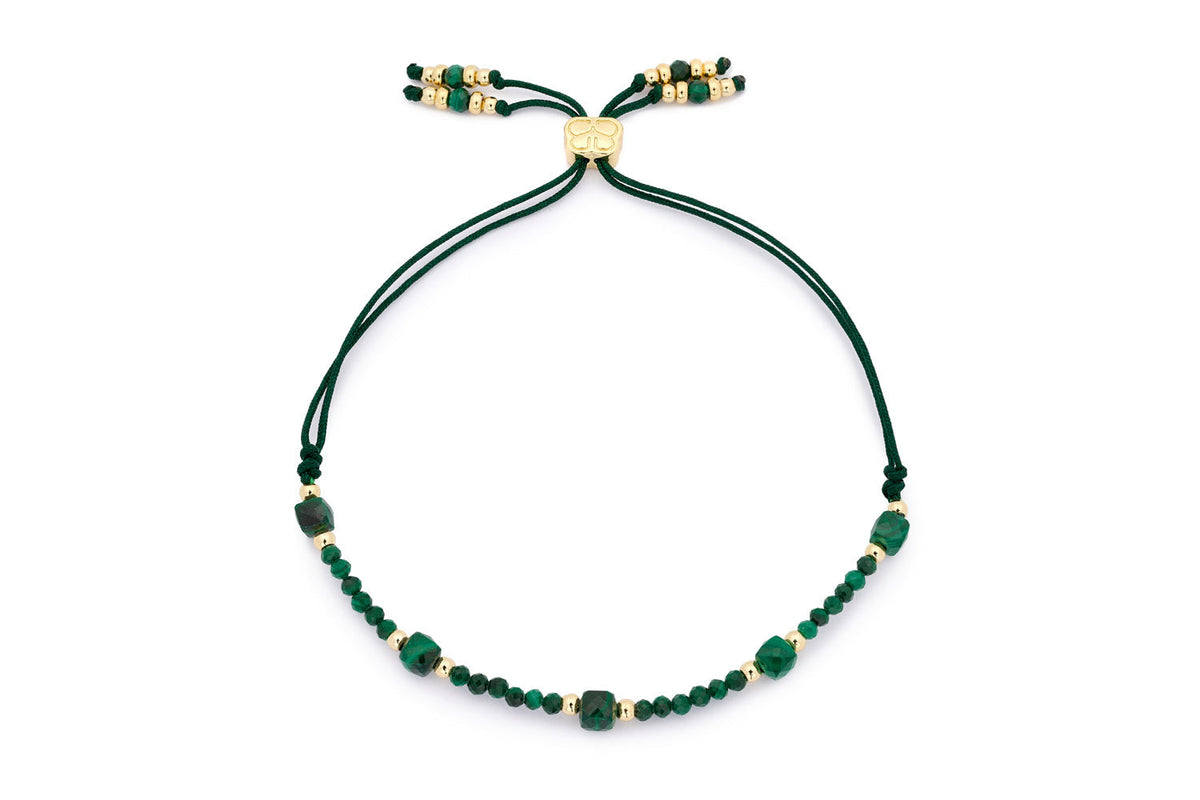 Meadow Gold & Malachite Gemstone Friendship Bracelet