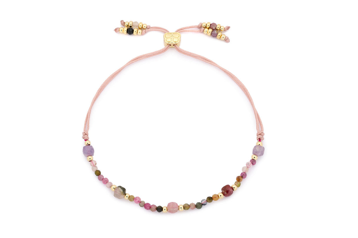 Meadow Gold & Tourmaline Beaded Friendship Bracelet