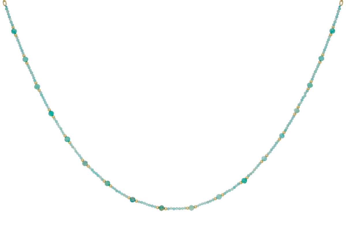 Melrose Gold & Amazonite Layering Beaded Necklace