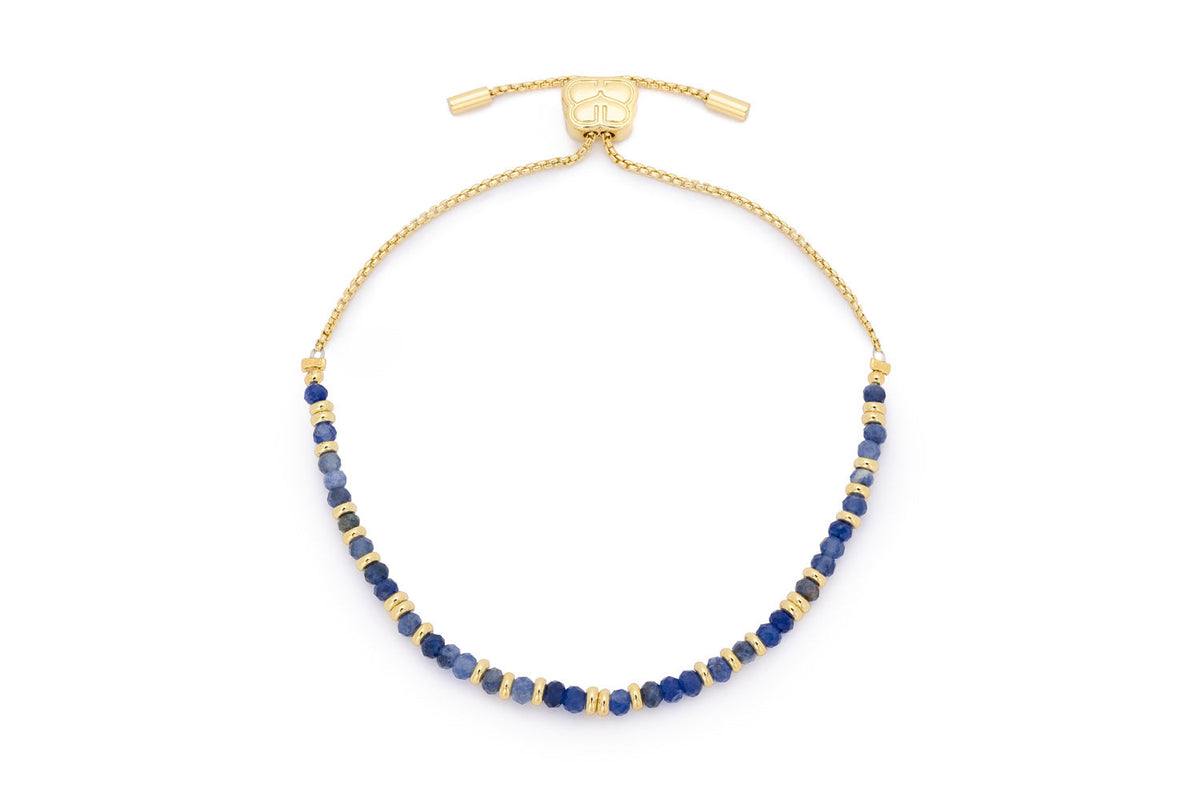 Mystical Gold & Sodalite Beaded Slider Bracelet