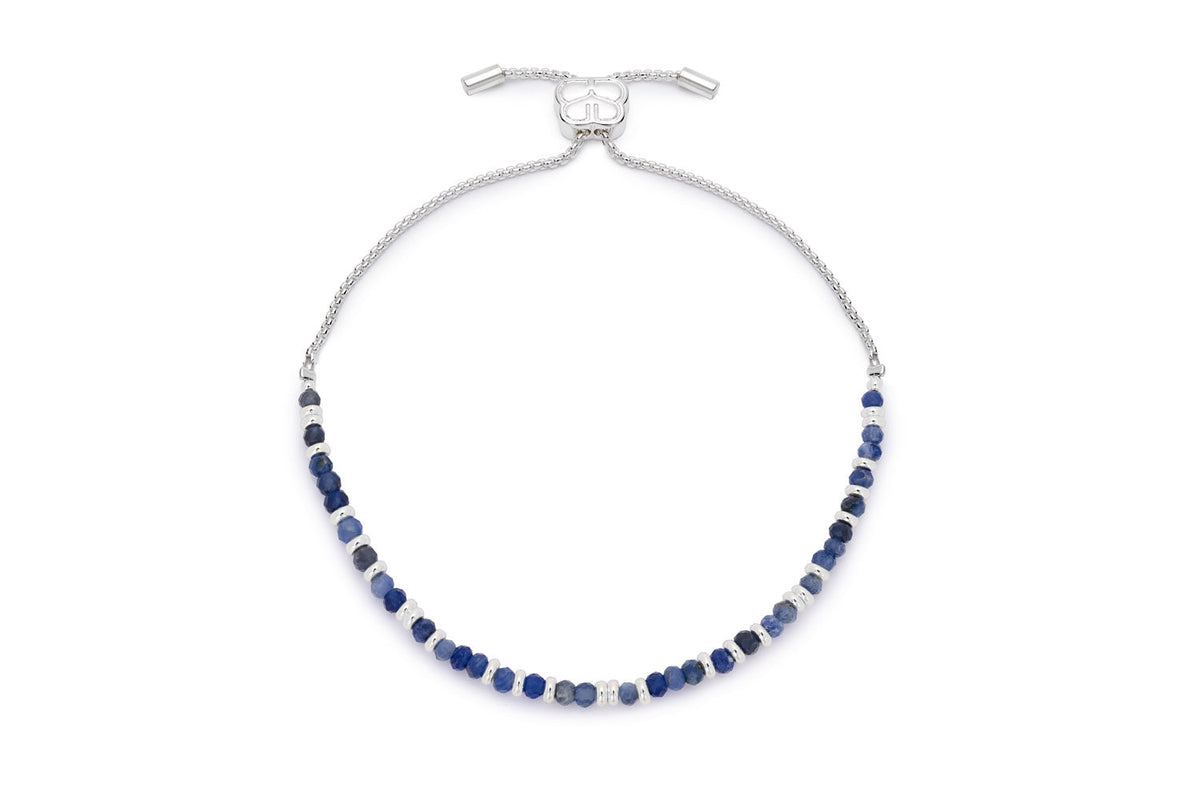 Mystical Silver & Sodalite Beaded Slider Bracelet