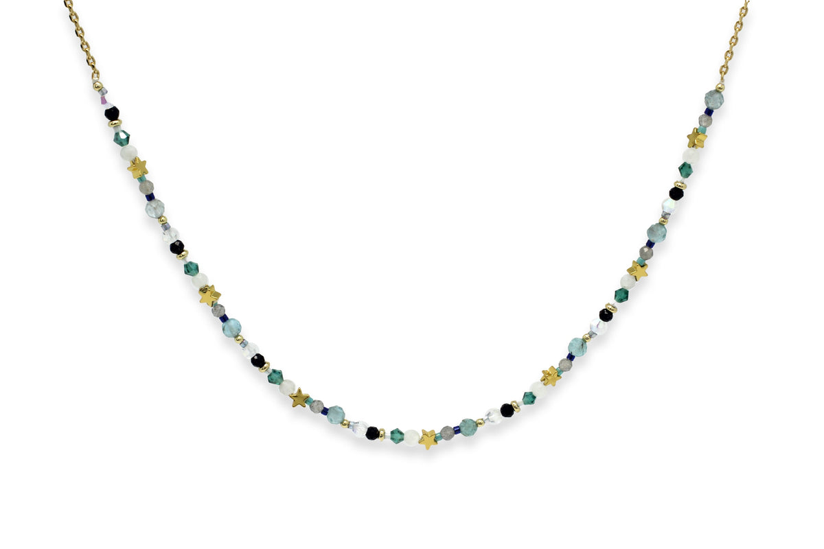 Seul Gold Gemstone Beaded Necklace