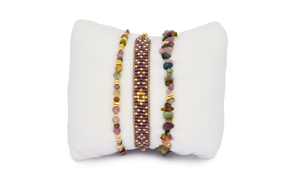 Nicobar Gold & Tourmaline Bracelet Stack