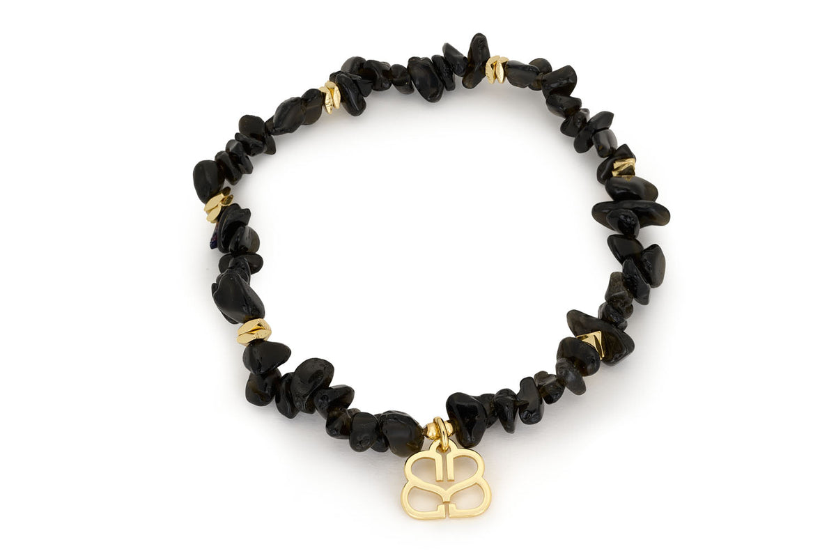 Sana Gold Black Spinel Crystal Bracelet