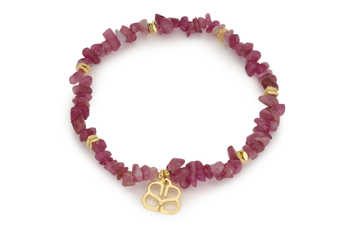 Sana Pink Tourmaline Stretch Crystal Bracelet