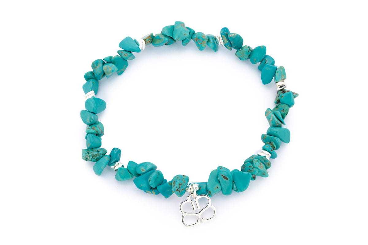 Sana Turquoise Howlite Silver Crystal Bracelet