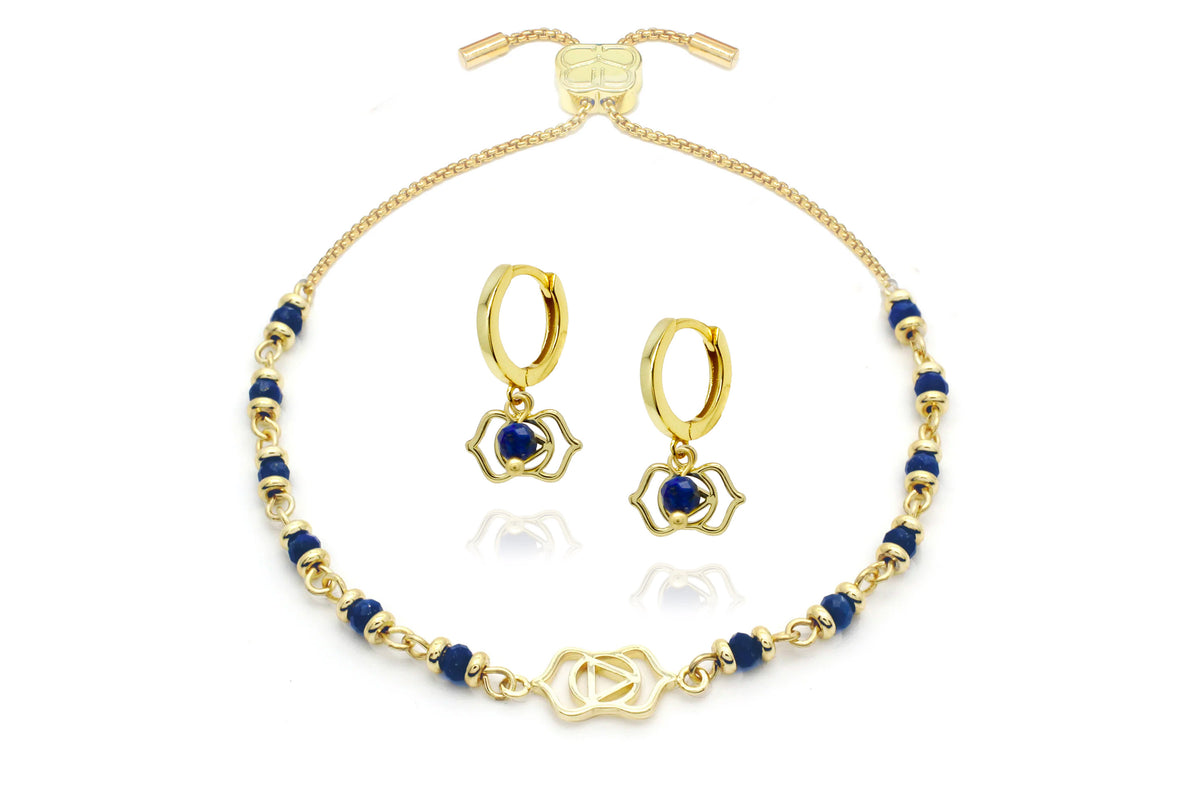 Chakra Gemstone Gold Bracelet & Earring Gift Set