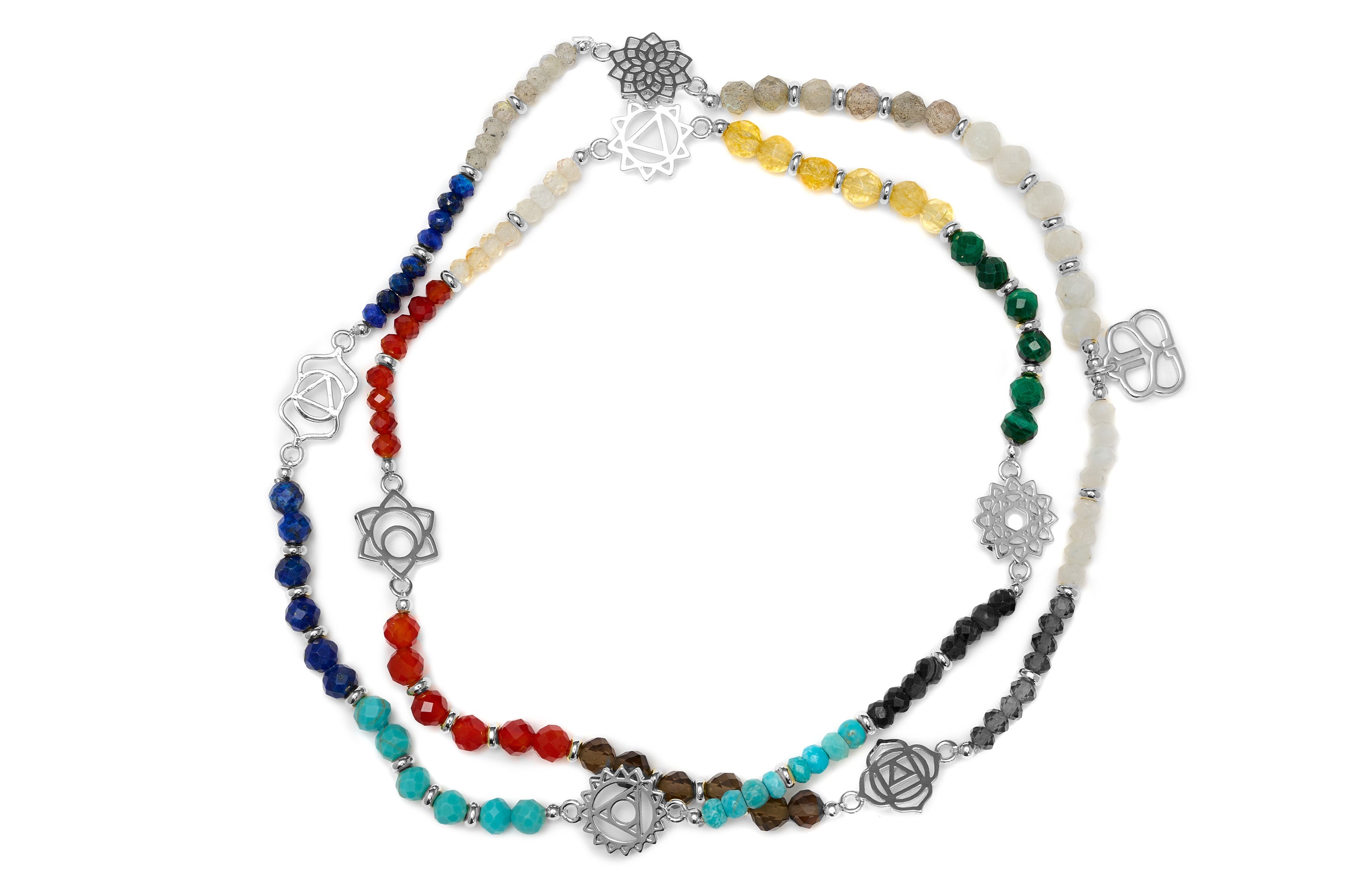 Sphere 2 Way Necklace/Bracelet Silver Multi - Boho Betty