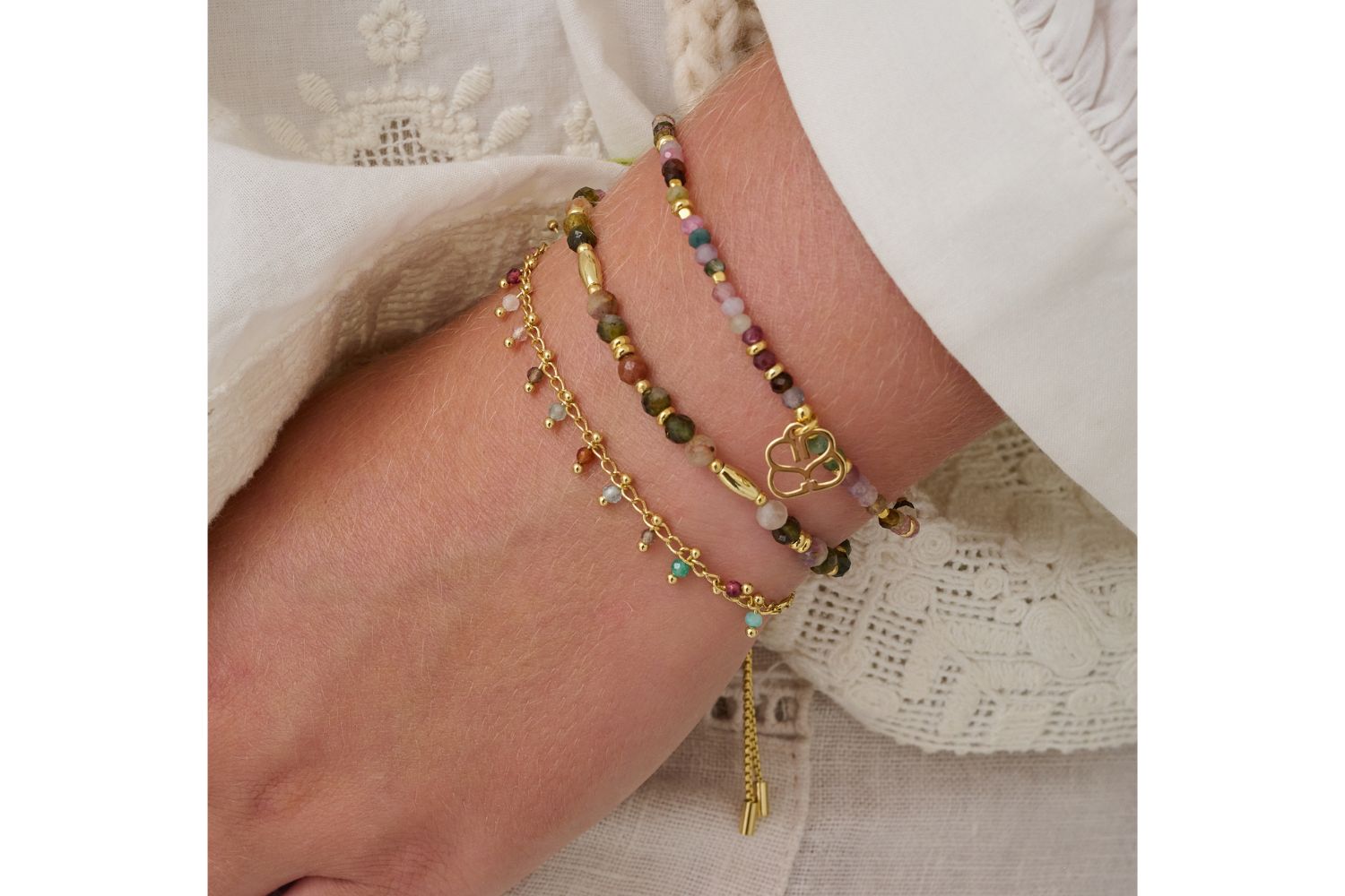 Tibetan and Howlite Gemstone Bracelet,Gold Set,Colorful,Charm Set, Stackable on sale Bracelets, Beaded Stack, Statement Pieces, Special Day Gift