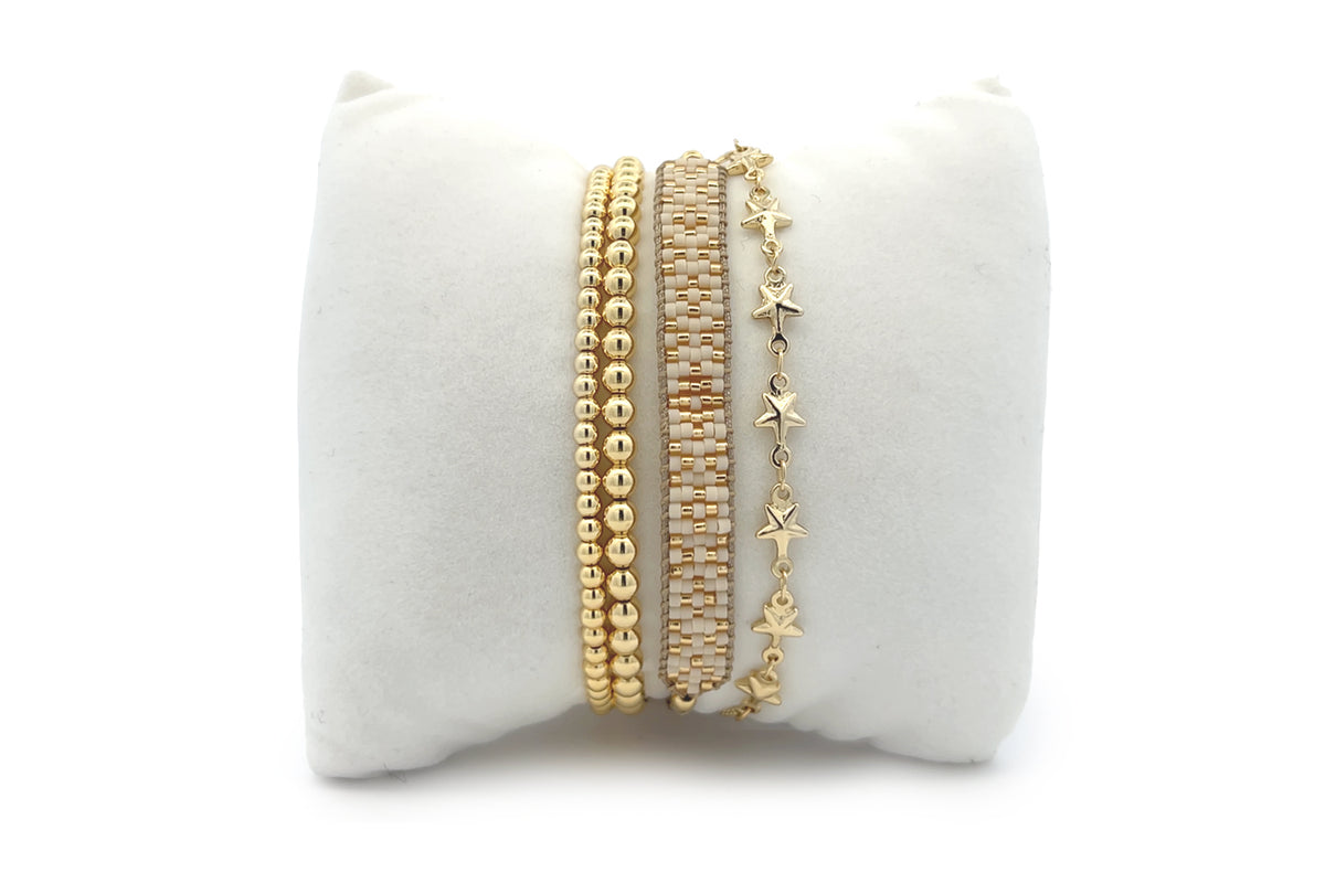 Sumatra Gold Stacking Bracelets