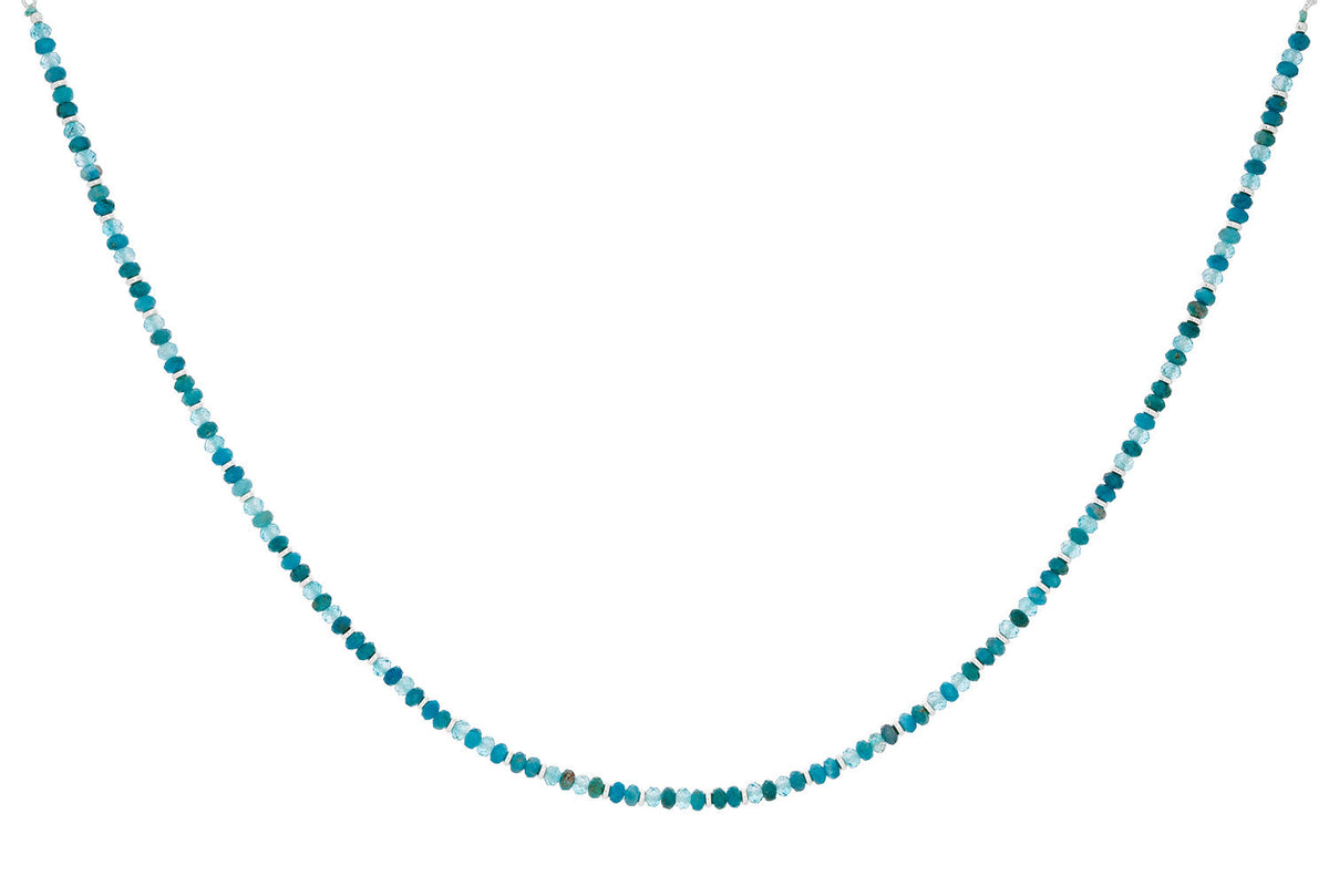 Tansy Apatite and Blue Topaz Silver Necklace