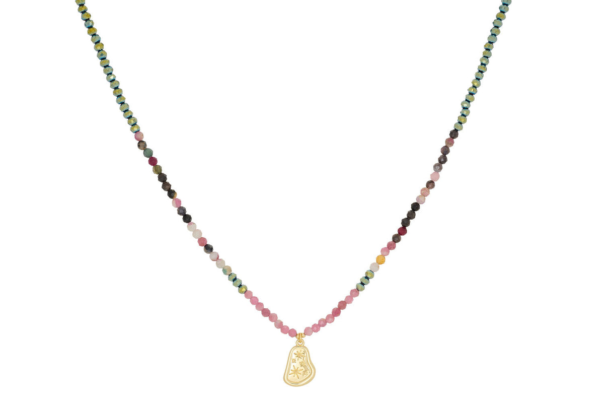 Umino Tourmaline Short Beaded Pendant Necklace