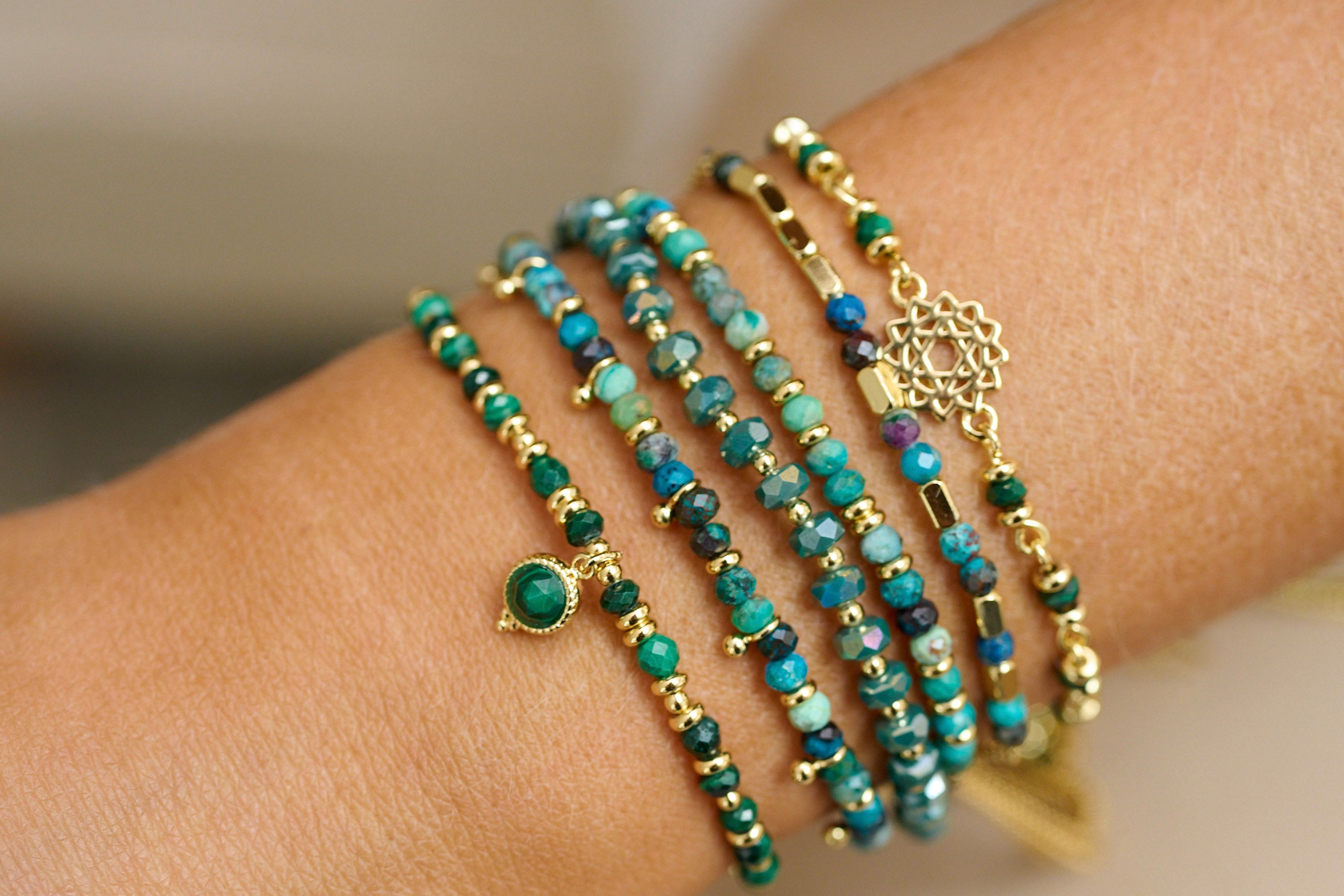 Silver deals malachite bracelets