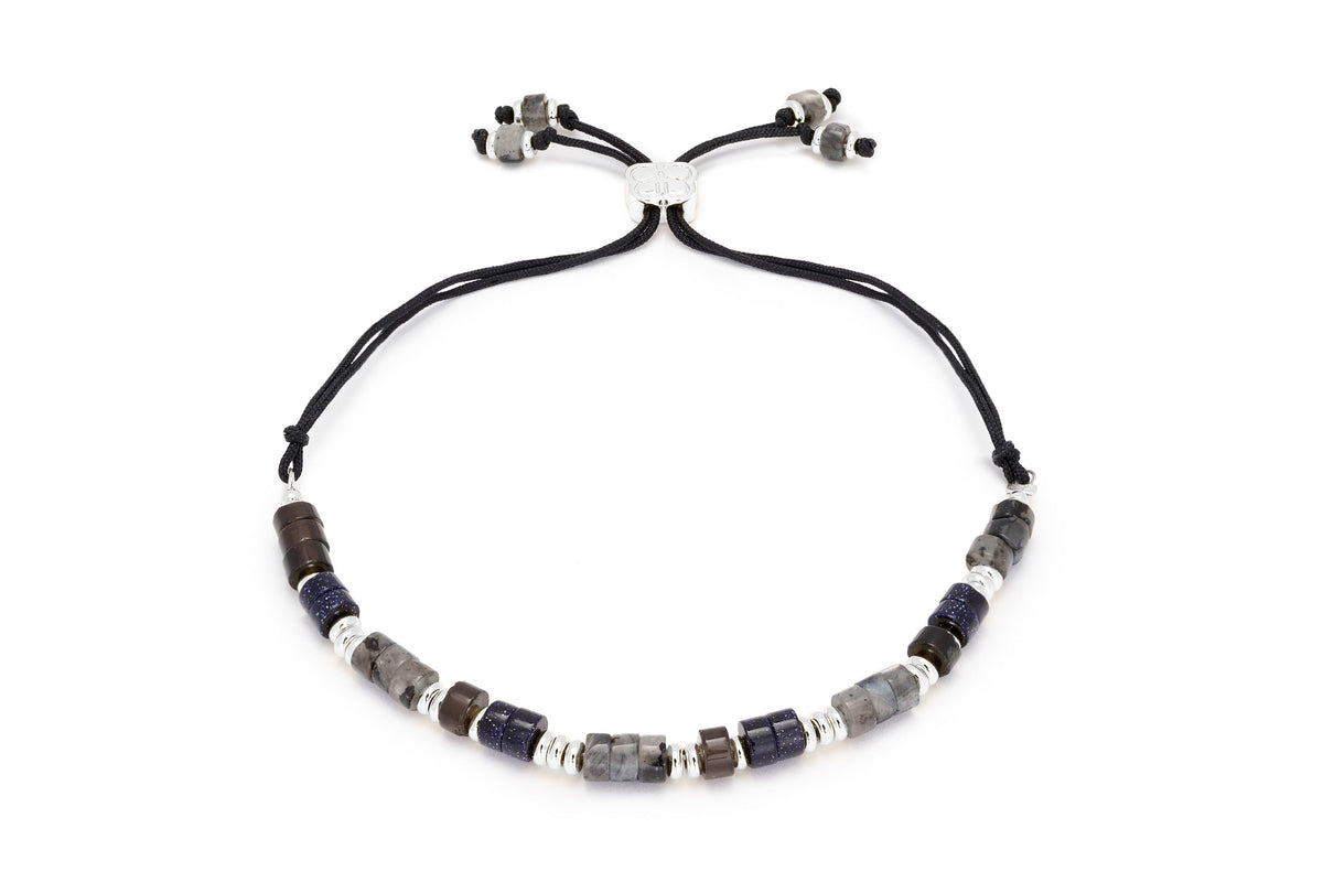 Rayne Dark Grey Silver Gemstone Bracelet