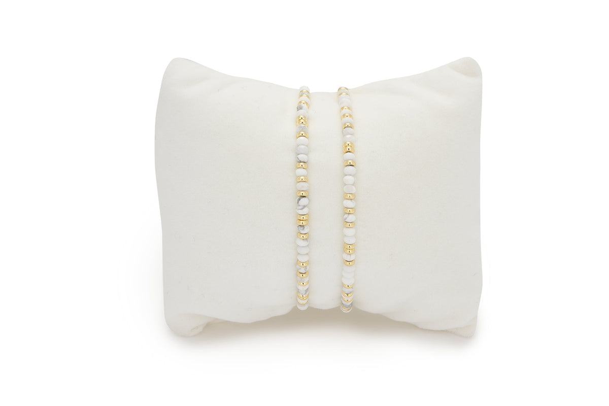 Serenity White Howlite Bracelet Stack