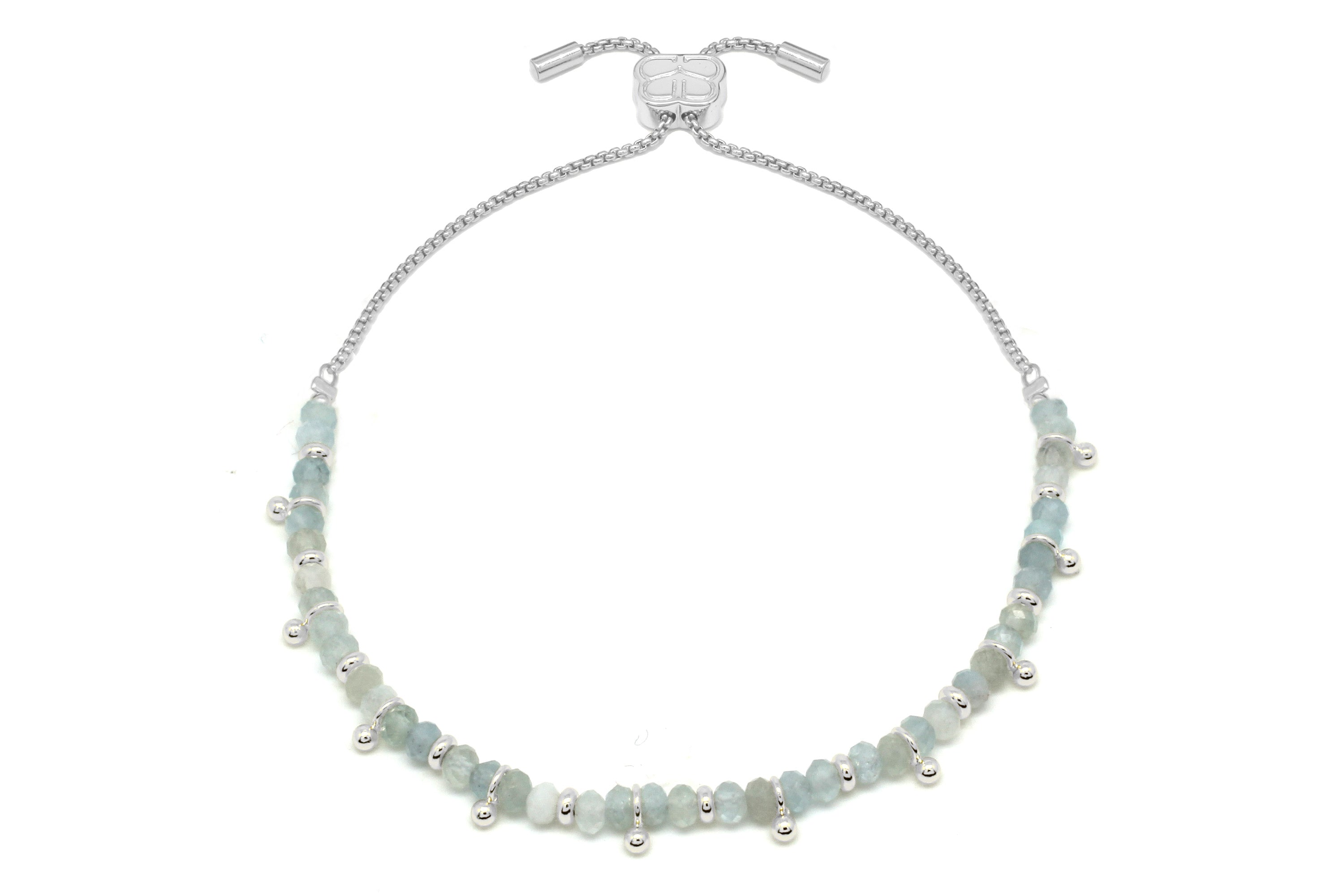 Silver bracelet sales with aquamarine