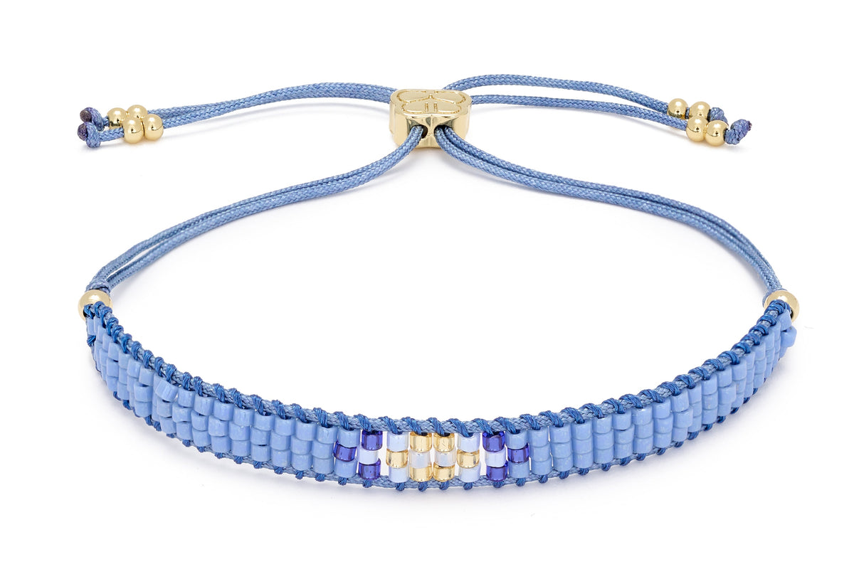 Jump Blue Beaded Gold Bracelet