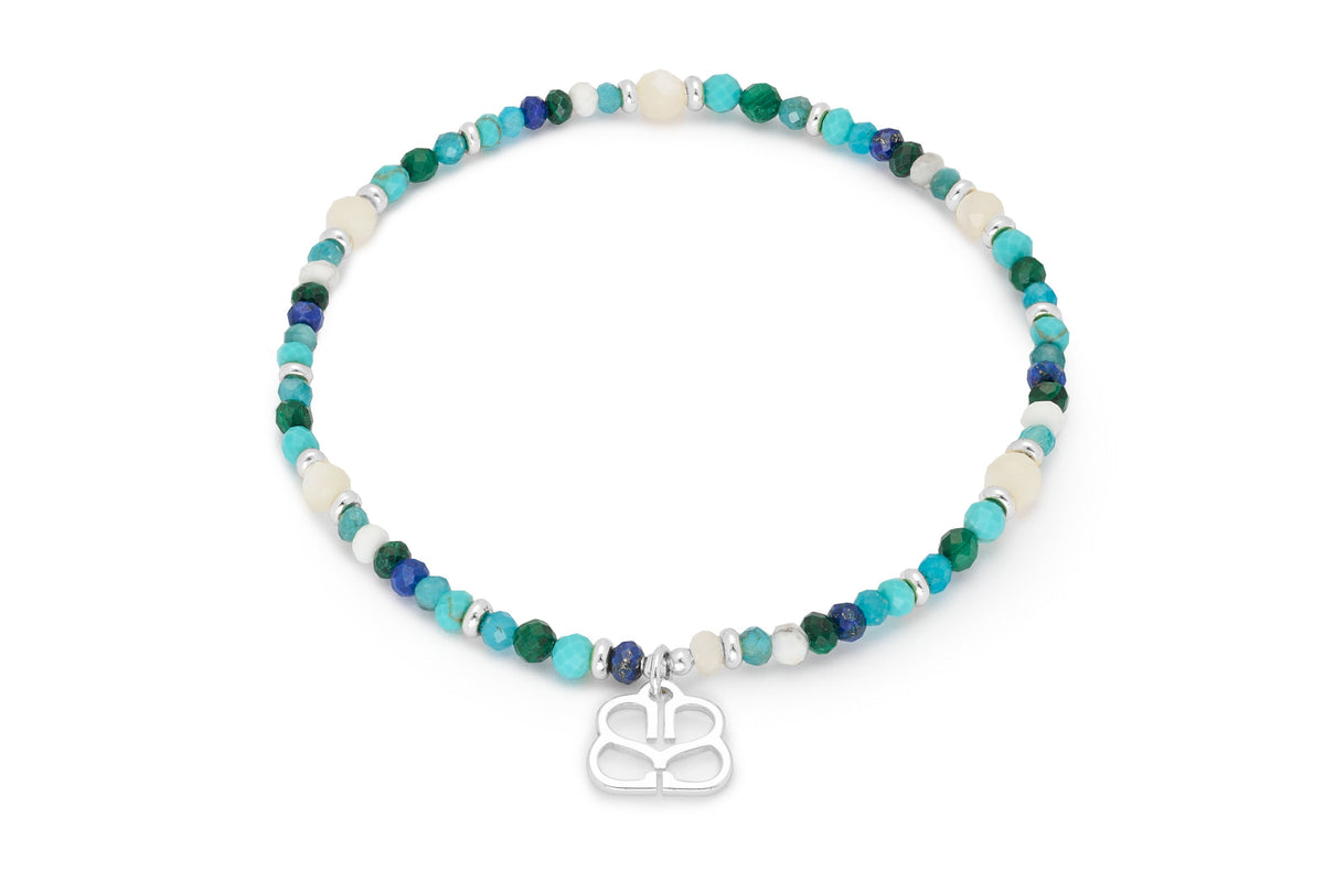 Lustrous Gemstone Silver Bracelet