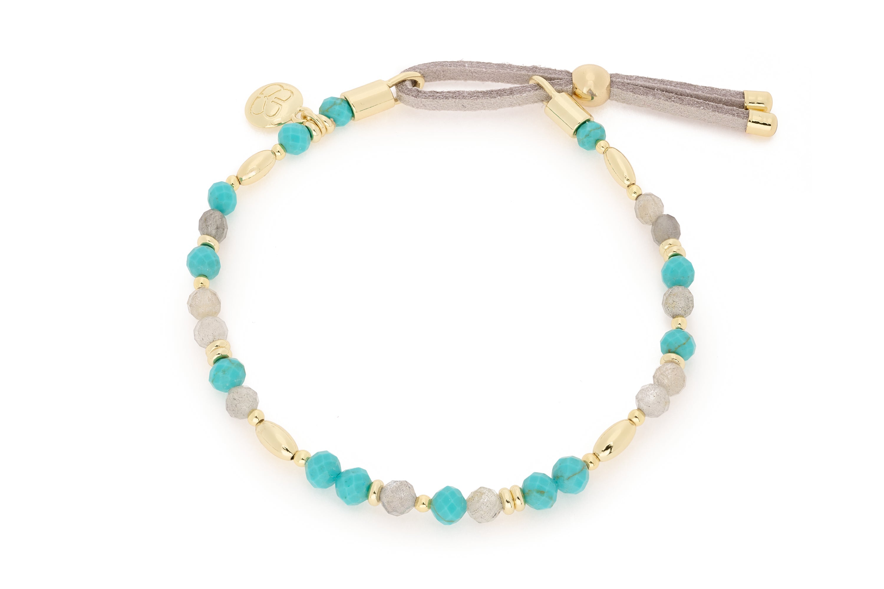 Fresco Turquoise and Labradorite Pull Through Bracelet - Boho Betty